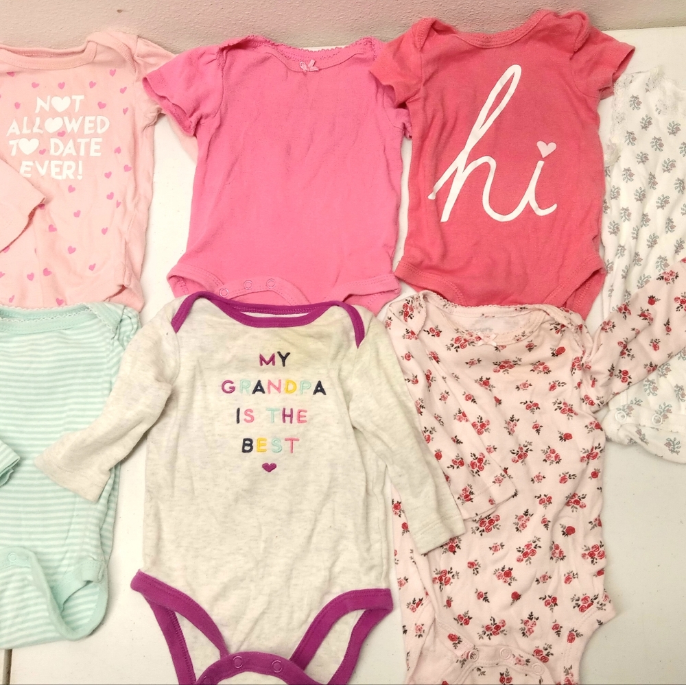 Bundle of  0-,3 month baby onesies
